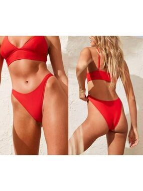 NWT aerie | OG Cheeky Bikini Bottom in Red